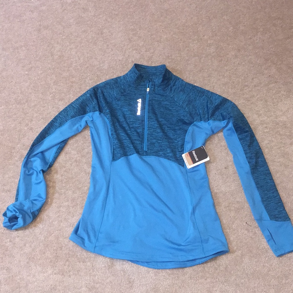 Reebok blue quarter zip